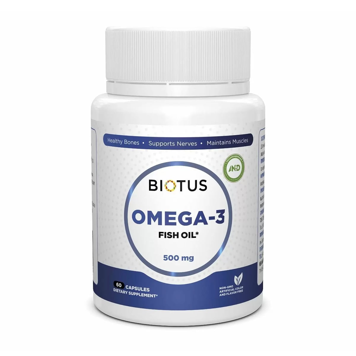 Омега-3 риб'ячий жир Biotus Omega-3 Fish Oil, 500 мг, 60 капсул